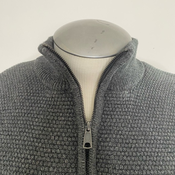 Emanuel Ungaro gray fleece lined zip front sweater XXL - Picture 4 of 11